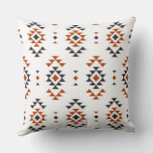ホワイトジオメトリックエスニックパターン先住民インディアンスタイル クッション (裏面)