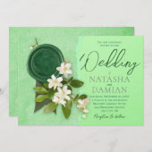 ホワイトジャスミンズ結婚式招待状 招待状 (正面/裏面)