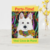 ホワイトジャーマンシェパード カード (黄色い花)