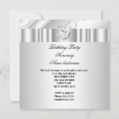 ホワイトジュエルエレガントダイヤモンドシルバーバースデーパーティー 招待状 (裏面)