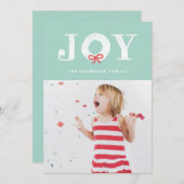 ホワイトジョイクリスマスリースホリデーフォトカード シーズンカード (正面/裏面)