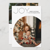 ホワイトジョイモダンミニマリストのクリスマス シーズンカード (正面/裏面)