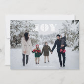 ホワイトジョイ文字スカンジフォークアートランドスケープ写真 シーズンカード (正面)