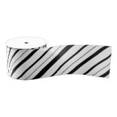 ホワイトジンガムストライプのパターン グログランリボン (リール)