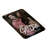 ホワイトスはっきりしたクリプト写真Save the Date Magnet マグネット (右側)