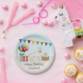 ホワイトスイスシェパードカートゥーンドッグカラフル誕生日 ペーパープレート (パーティー)