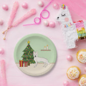 ホワイトスイスシェパード白GSDクリスマスツリー ペーパープレート (パーティー)