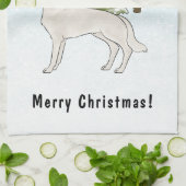 ホワイトスイスシェパード白GSD犬の冬の森 キッチンタオル (折り畳み)