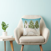 ホワイトスイスシェパード白GSD犬の冬の森 クッション (椅子)