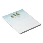 ホワイトスイスシェパード白GSD犬の冬の森 ノートパッド (アングル)