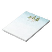 ホワイトスイスシェパード白GSD犬の冬の森 ノートパッド (回転)