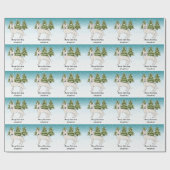 ホワイトスイスシェパード白GSD犬の冬の森 ラッピングペーパー (フラット)