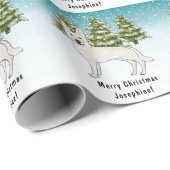 ホワイトスイスシェパード白GSD犬の冬の森 ラッピングペーパー (ロールコーナー)