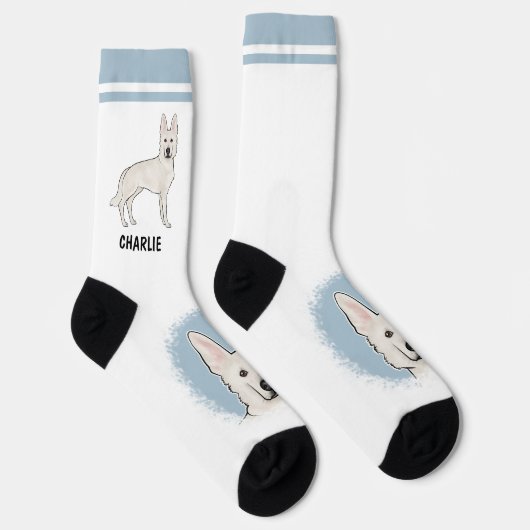 ホワイトスイスシェパード白GSD犬の名前 ソックス (右)