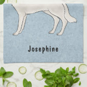 ホワイトスイスシェパード白GSD犬(名前は青) キッチンタオル (折り畳み)