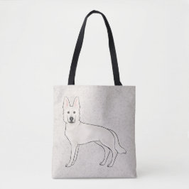 ホワイトスイスシェパード ホワイトGSD かわいいキャラクタードッグ トートバッグ