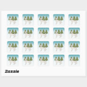ホワイトスイスシェパード 白いGSD 犬 冬の森 スクエアシール (シート)
