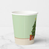 ホワイトスイスシェパードGSDドッググリーンクリスマスツリー 紙コップ (右)