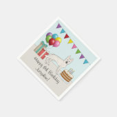 ホワイトスイスドイツシェパードドッグカラフル誕生日 スタンダードカクテルナプキン (角)