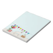 ホワイトスイスドイツシェパードドッグカラフル誕生日 ノートパッド (回転)