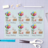 ホワイトスイスドイツシェパードドッグカラフル誕生日 薄葉紙 (クラフト)