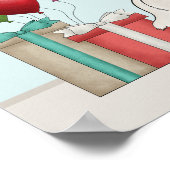 ホワイトスイスドイツシェパードドッグ誕生日へようこそ ポスター (角)