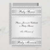 ホワイトスイートベビーシャワーパーティの招待状 招待状 (正面/裏面)