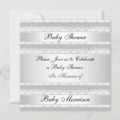 ホワイトスイートベビーシャワーパーティの招待状 招待状 (正面)