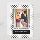 ホワイトスイート水玉模様ホリデーフォトフラットカード シーズンカード (正面)