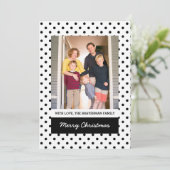 ホワイトスイート水玉模様ホリデーフォトフラットカード シーズンカード (スタンド正面)