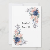 ホワイトスウィート16誕生日パーティーの招待 招待状 (裏面)