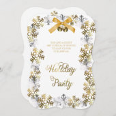 ホワイトスエレガントノーフレーク企業のパーティー招待状 招待状 (正面/裏面)