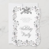 ホワイトスエレガントノーフレーク企業のパーティー招待状 招待状 (正面)