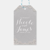 ホワイトスエードレザーヴィンテージレースウェスタン結婚ズ ギフトタグ (裏面)