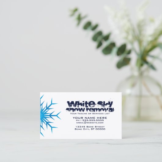ホワイトスカイ除雪 名刺 (スタンド正面)