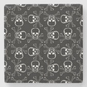 ホワイトスカルとクロスボーン ストーンコースター (正面)