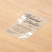 ホワイトスカルゴシック結婚ズリハーサルディナー アクリル招待状 (レイダウン)