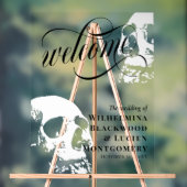 ホワイトスカルハロウィーン結婚ゴシックの歓迎 アクリルサイン (ニュートラル)