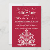 ホワイトスカンジナビアのクリスマスツリーホリデーパーティー 招待状 (正面)
