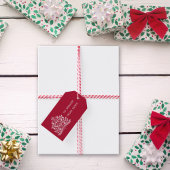 ホワイトスカンジナビアフォークアートノルディッククリスマスツリー ギフトタグ