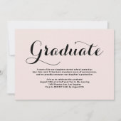 ホワイトスクお洒落リットオーバーレイ写真の卒業 招待状 (裏面)