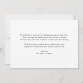 ホワイトスクお洒落リットオーバーレ結婚イの写真 サンキューカード (裏面)