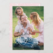 ホワイトスクお洒落リプトハッピーイースターフォトカード シーズンカード (正面/裏面)