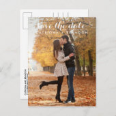 ホワイトスクお洒落リプト日付ポストカードの保存 案内ポストカード (正面/裏面)