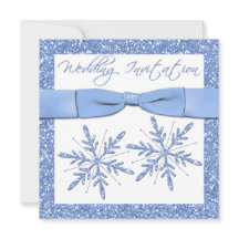 ホワイトスクエアウェディングへのブルースノーフレーク