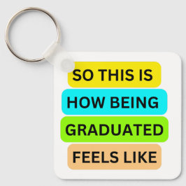 ホワイトスクエアキーチェーンSO_THIS_IS_HOW_BEING_GRADETAT キーホルダー