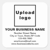 ホワイトスクエアステッカーのビジネスブランド スクエアシール (正面)