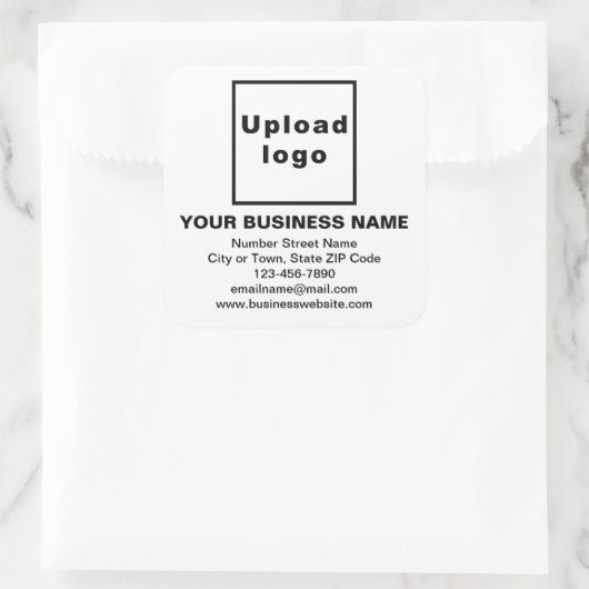 ホワイトスクエアステッカーのビジネスブランド スクエアシール (バッグ)