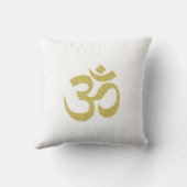 ホワイトスクエアピローの黄金の仏像シンボル クッション (裏面)