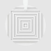 ホワイトスクエア幾何学模様 オーナメント (裏面)
